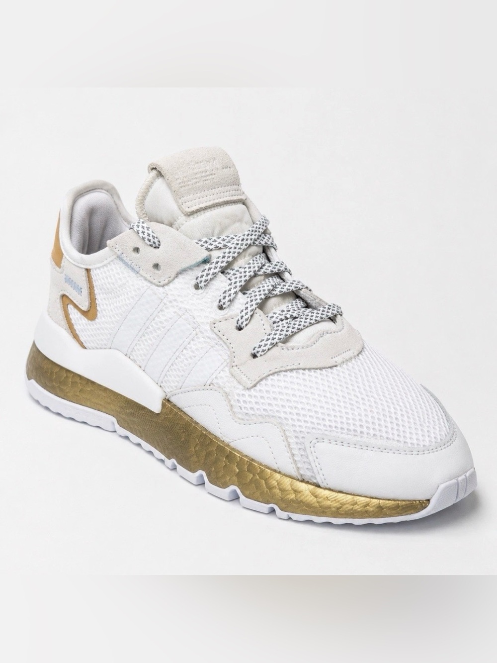 Adidas Nite Jogger FV4138 White Gold Metallic Women’s 9.5 Sneakers